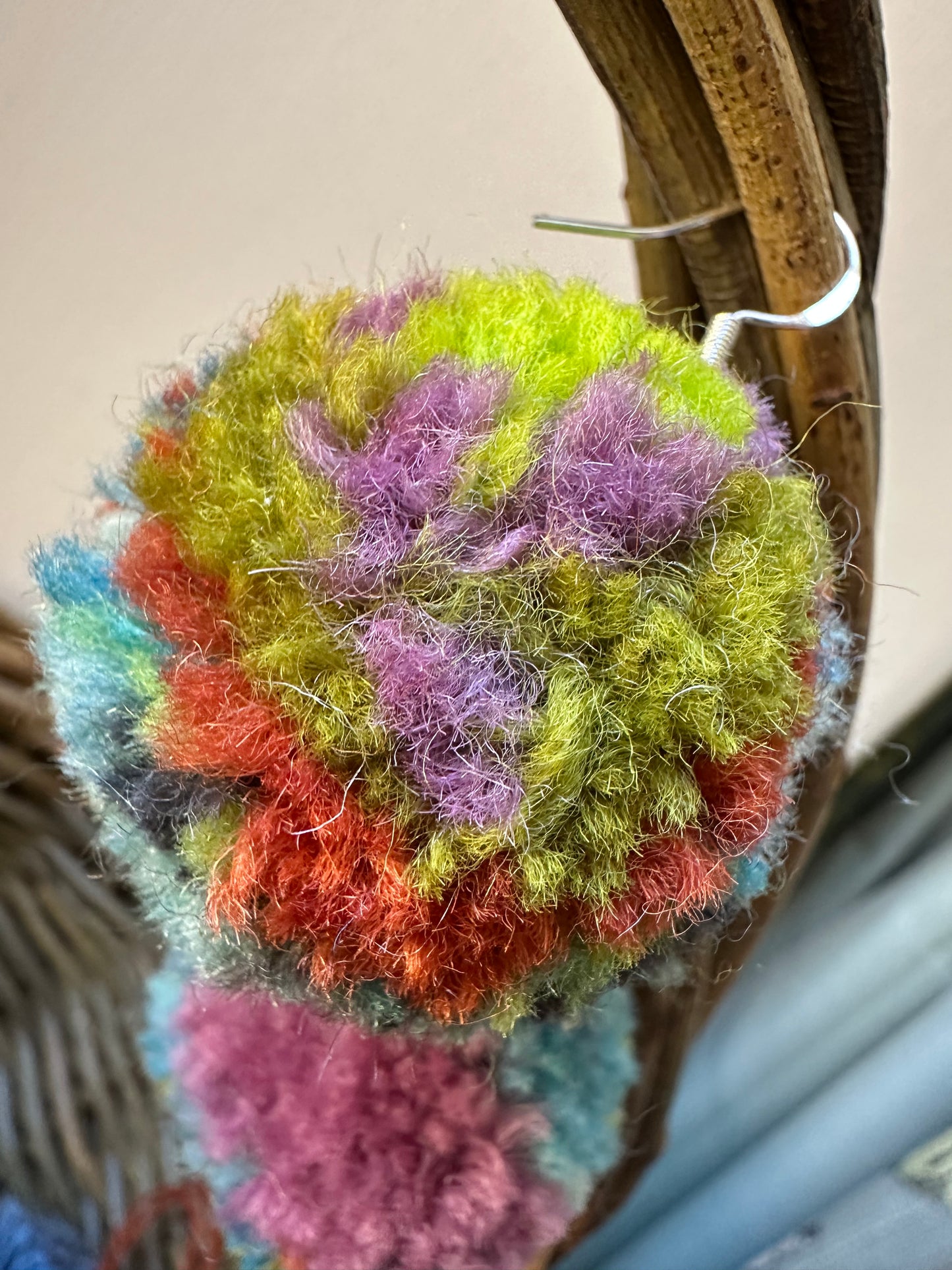 Mystery Machine Inspired Pom-Pom Earrings