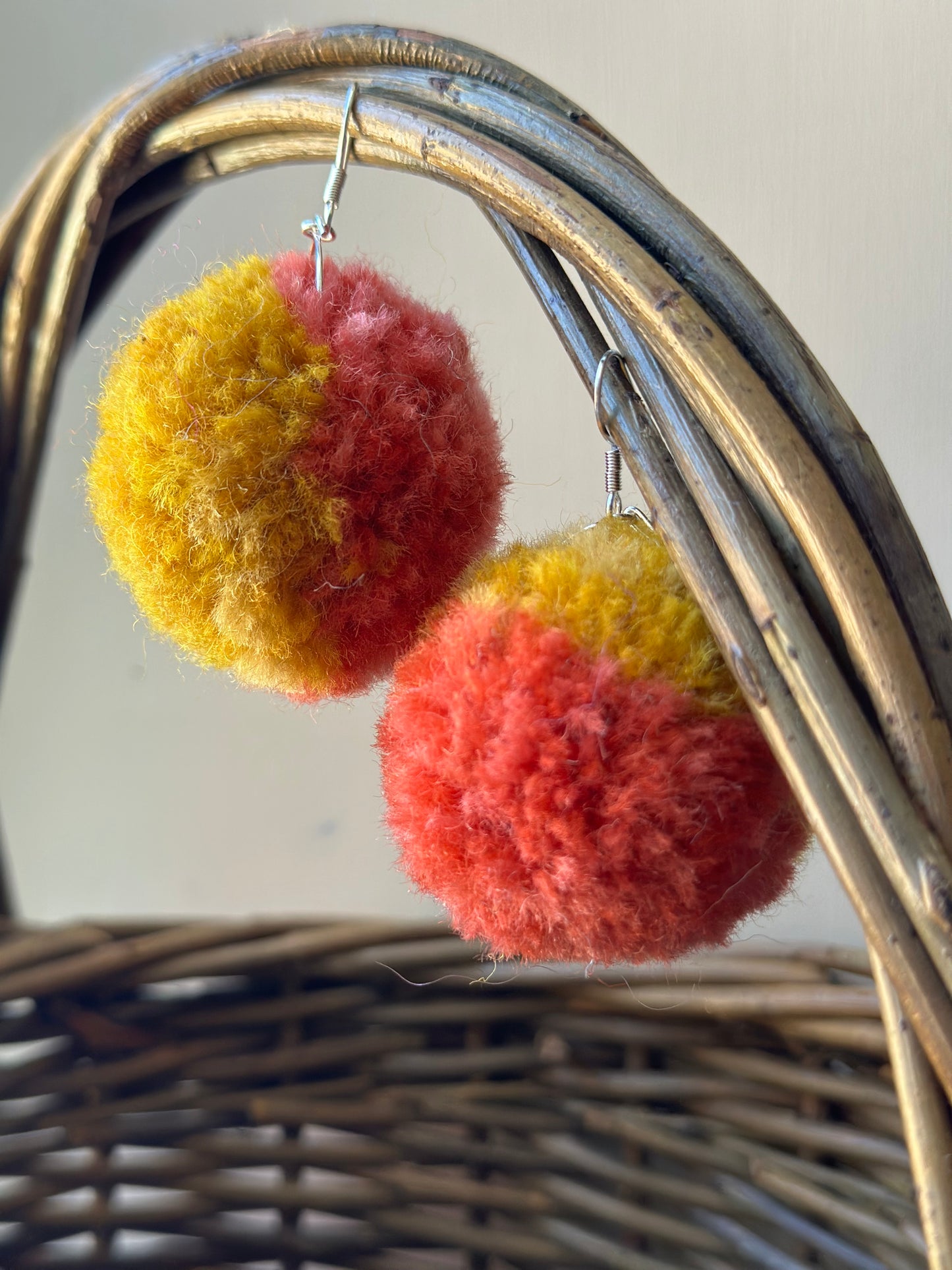 Rhubarb & Custard Pom-Pom Earrings