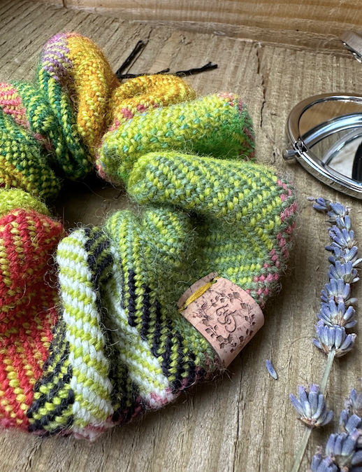 Spring Colour-block British Wool Scrunchies