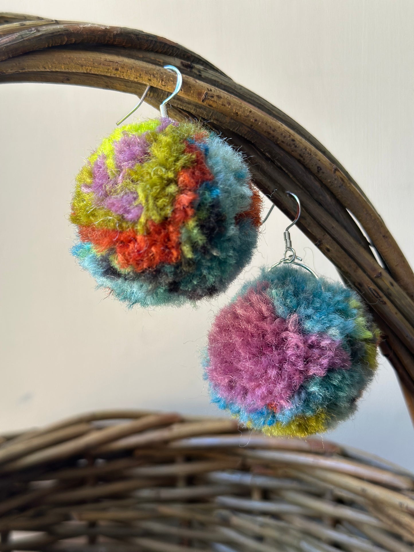 Mystery Machine Inspired Pom-Pom Earrings