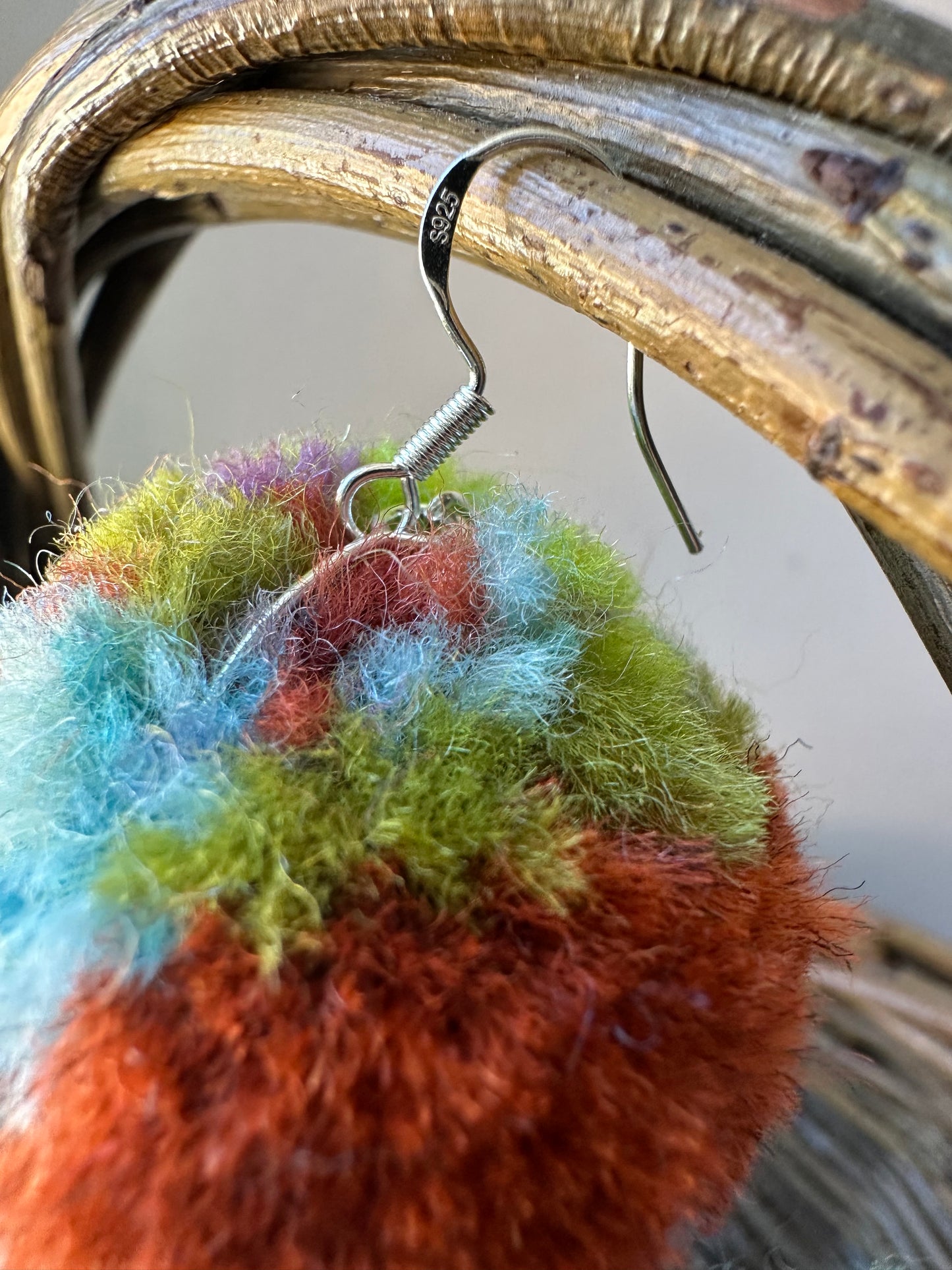 Mystery Machine Inspired Pom-Pom Earrings