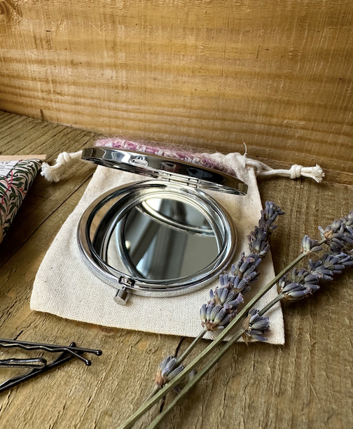 'Clover Fields' Hand Painted British Wool Pocket Mirror