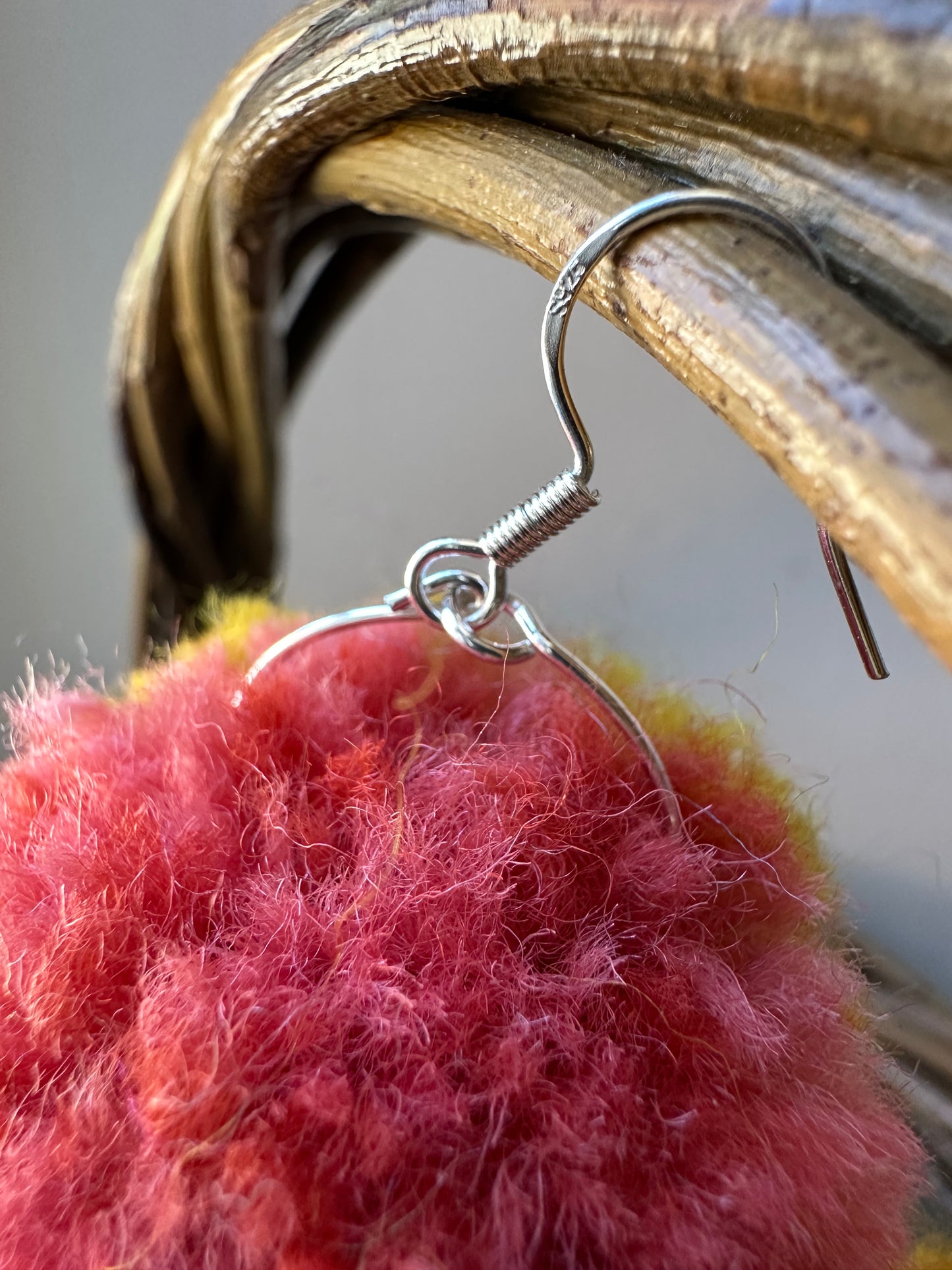 Rhubarb & Custard Pom-Pom Earrings