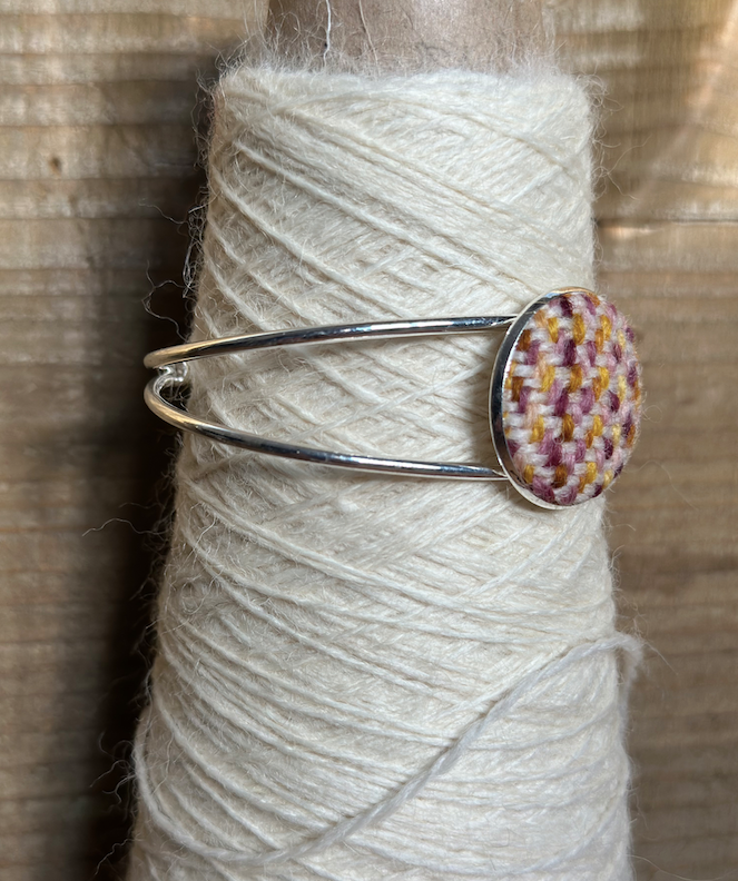 'Viola Bowl' Painted Weft Handwoven British Wool Bangle