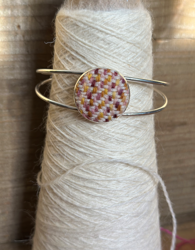 'Viola Bowl' Painted Weft Handwoven British Wool Bangle
