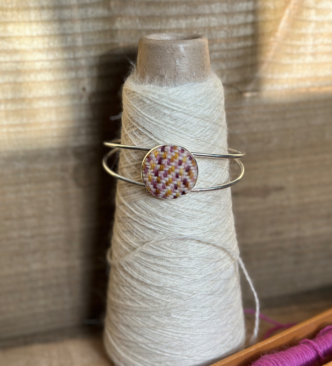 'Viola Bowl' Painted Weft Handwoven British Wool Bangle