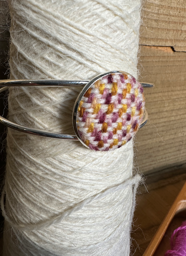 'Viola Bowl' Painted Weft Handwoven British Wool Bangle