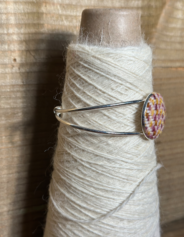 'Viola Bowl' Painted Weft Handwoven British Wool Bangle