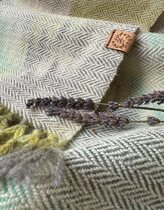 The 'Winter Falls' Hand Painted Warp Herringbone Scarf