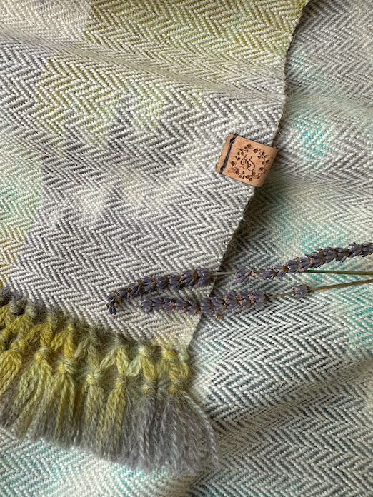 The 'Winter Falls' Hand Painted Warp Herringbone Scarf