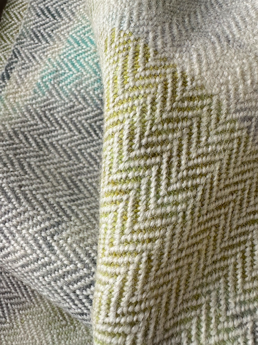 The 'Winter Falls' Hand Painted Warp Herringbone Scarf