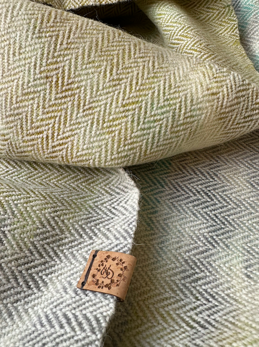 The 'Winter Falls' Hand Painted Warp Herringbone Scarf