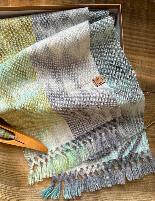 Winter Falls Painted Warp Plain Weave Scarf - Exclusive Collection