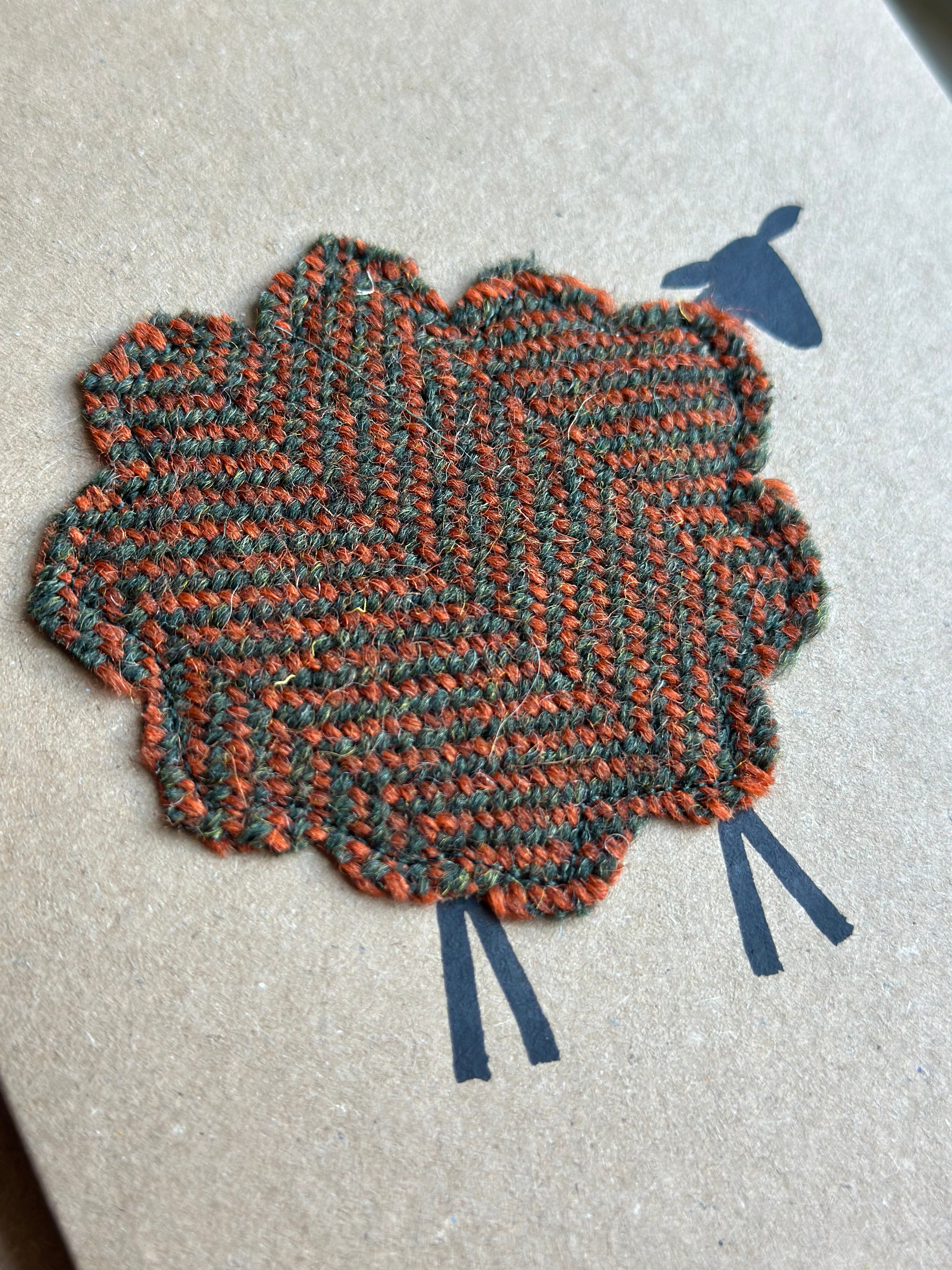 Handmade Sheep Greetings Card With Hand Painted Watercolour Details - Blank Inside