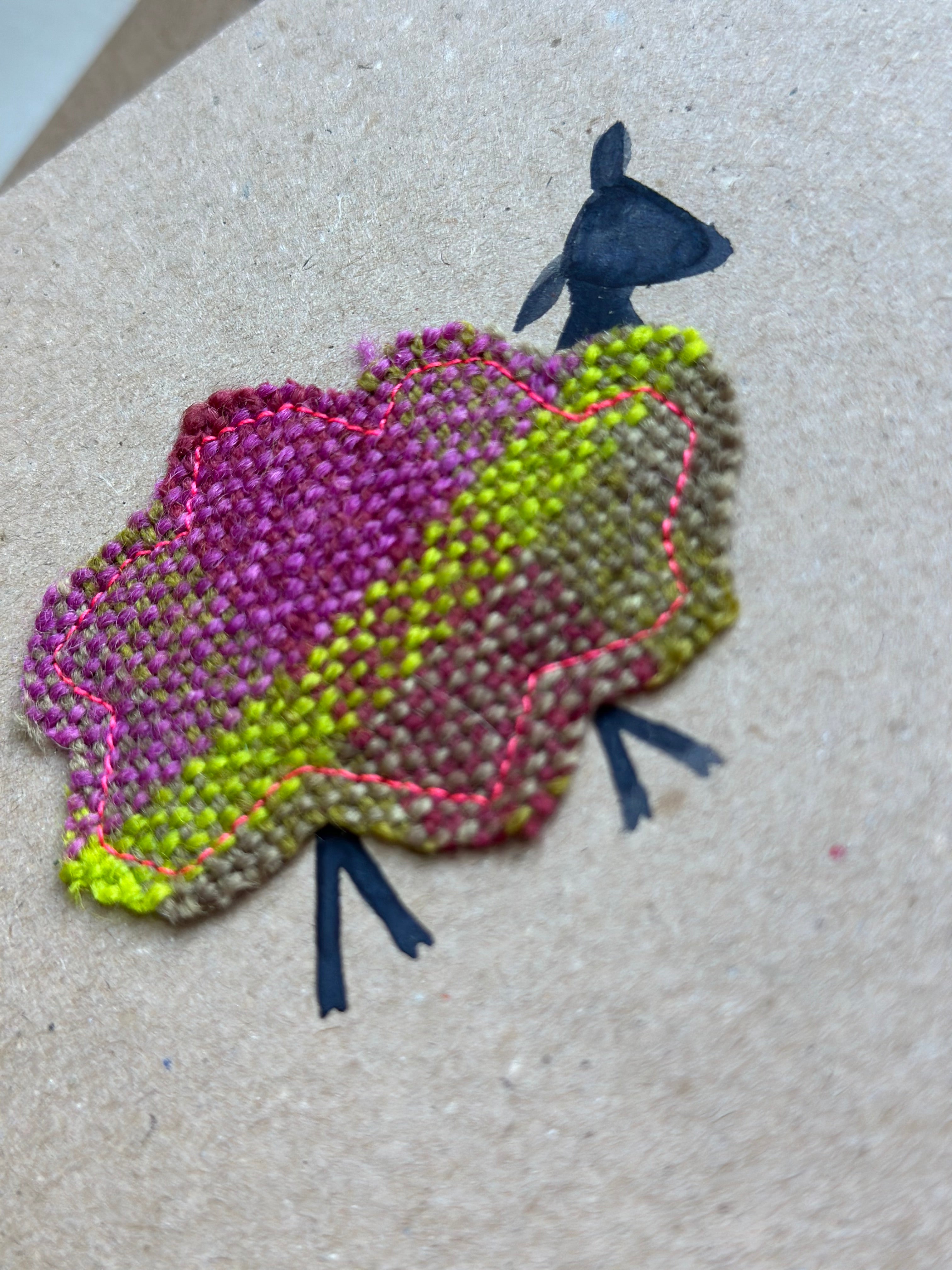 Handmade Sheep Greetings Card With Hand Painted Watercolour Details - Blank Inside