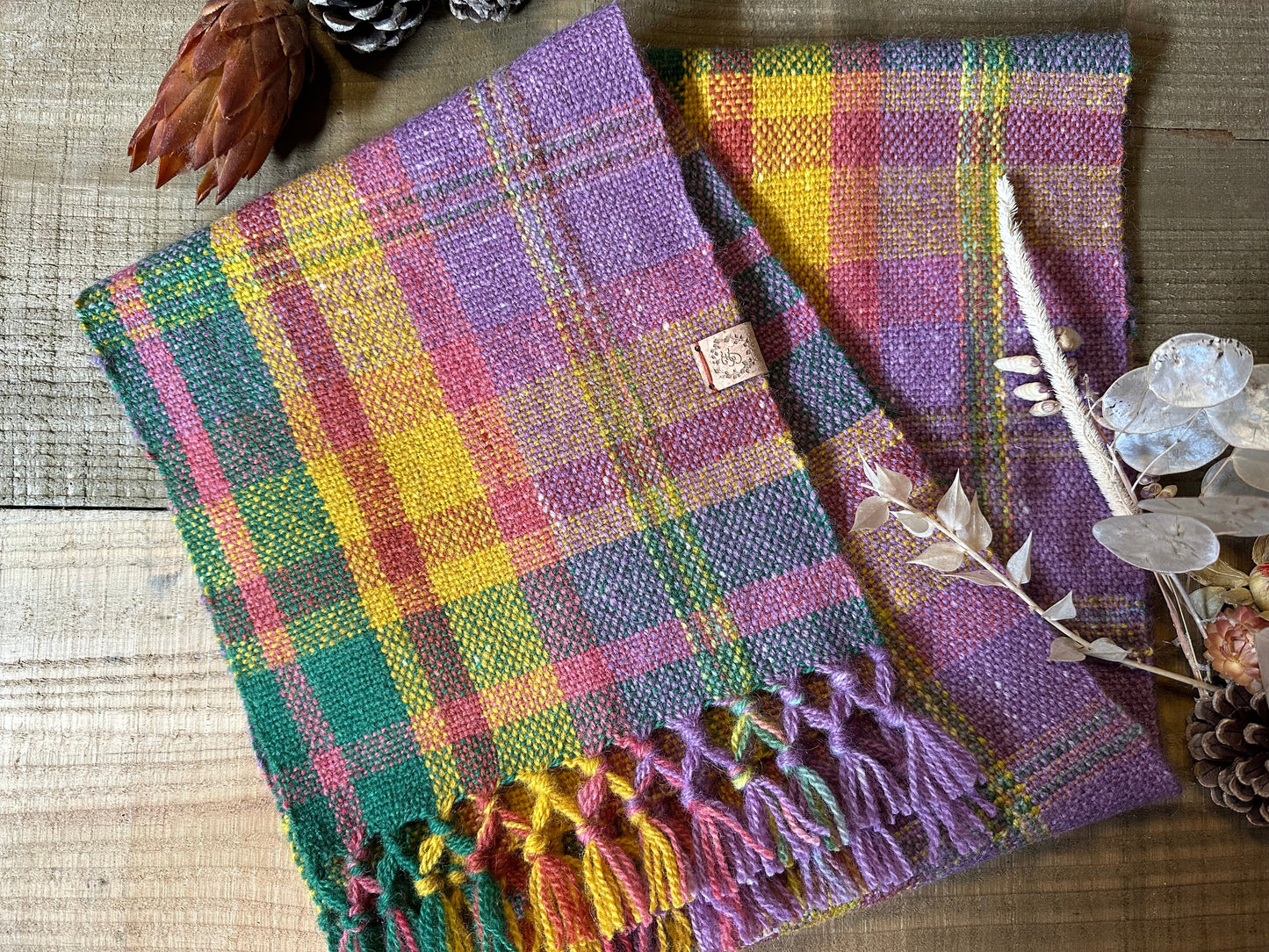 Pre -order Essential ‘Autumn at Cotehele’ Plaid British Wool Scarf