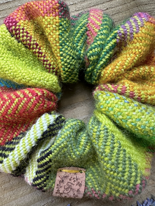 Spring Colour-block British Wool Scrunchies