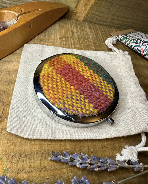 Autumn at Cotehele Handwoven British Wool Plaid Pocket Mirrors
