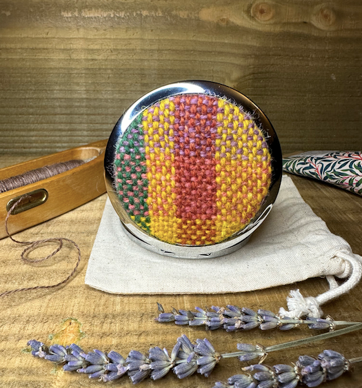 Autumn at Cotehele Handwoven British Wool Plaid Pocket Mirrors
