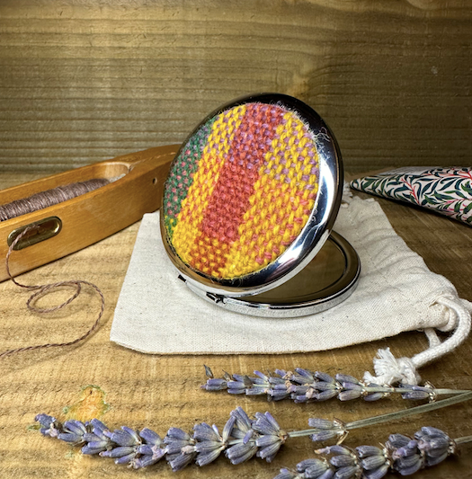 Autumn at Cotehele Handwoven British Wool Plaid Pocket Mirrors