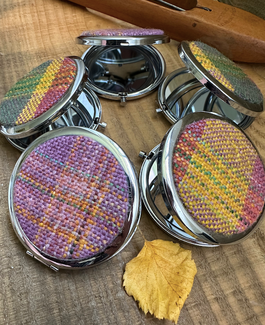 Autumn at Cotehele Handwoven British Wool Plaid Pocket Mirrors