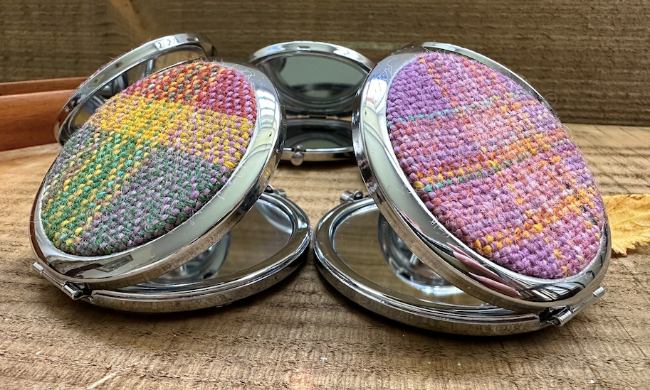 Autumn at Cotehele Handwoven British Wool Plaid Pocket Mirrors
