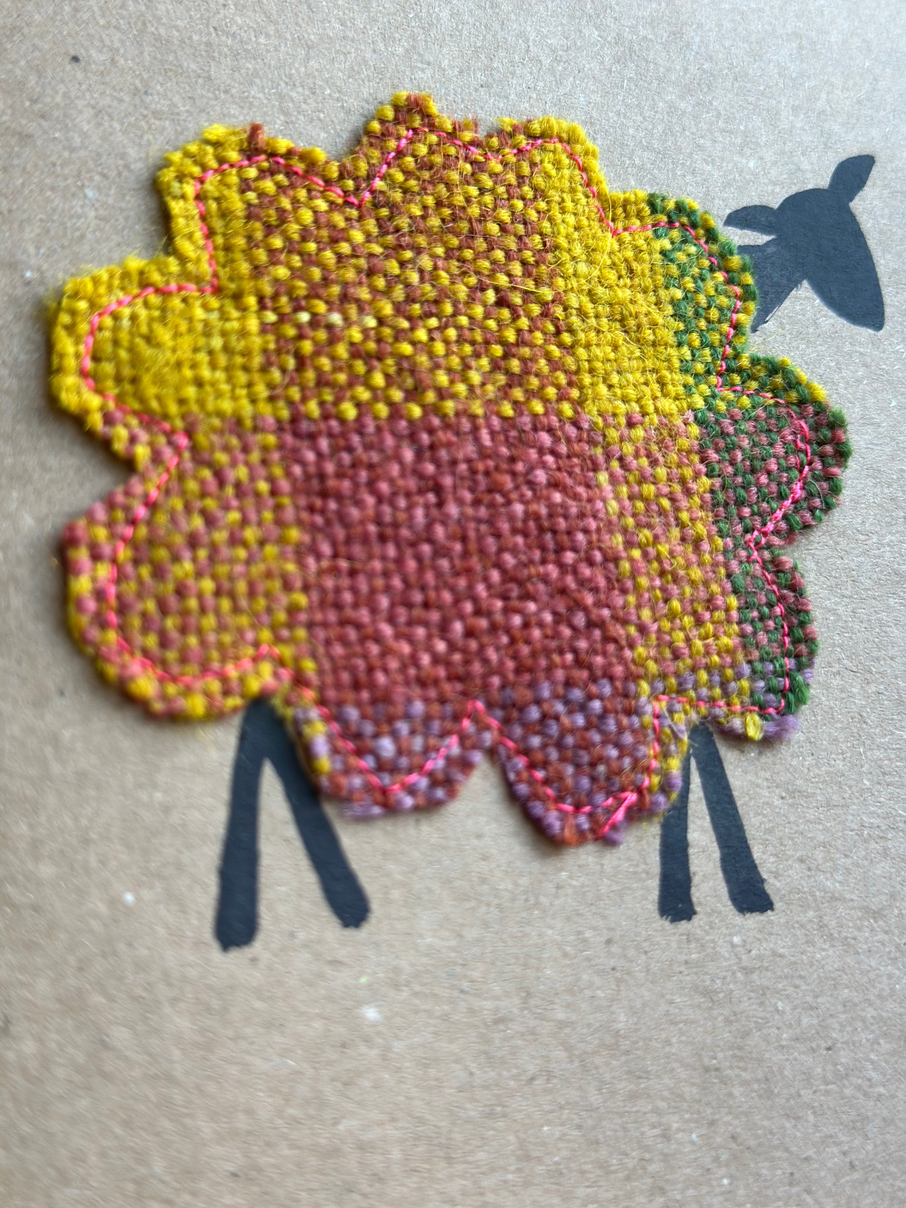 Handmade Sheep Greetings Card With Hand Painted Watercolour Details - Blank Inside