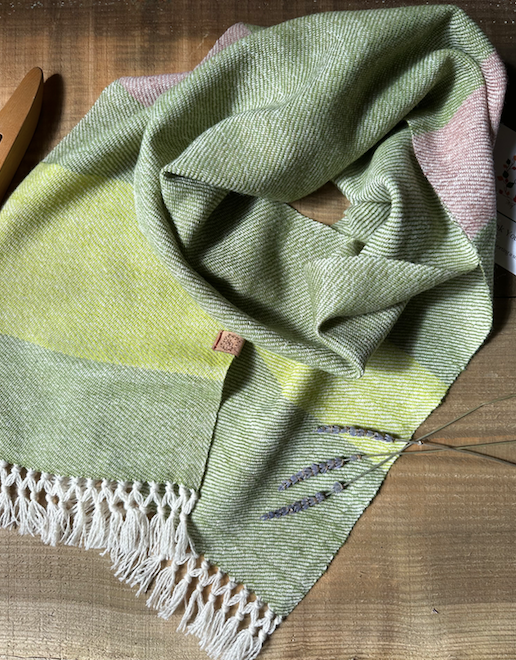 The Green and Taupe Striped Lightweight Scarf