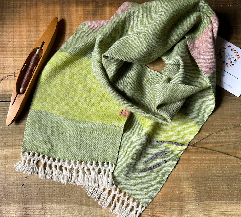 The Green and Taupe Striped Lightweight Scarf