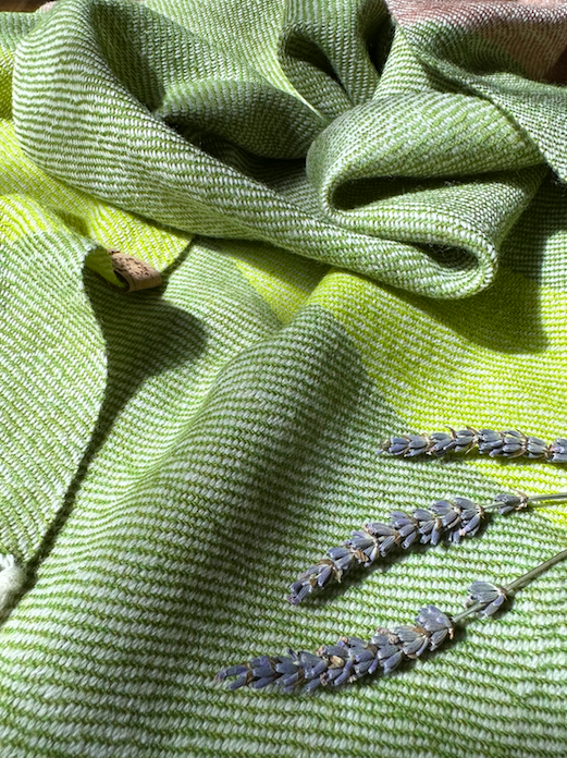 The Green and Taupe Striped Lightweight Scarf