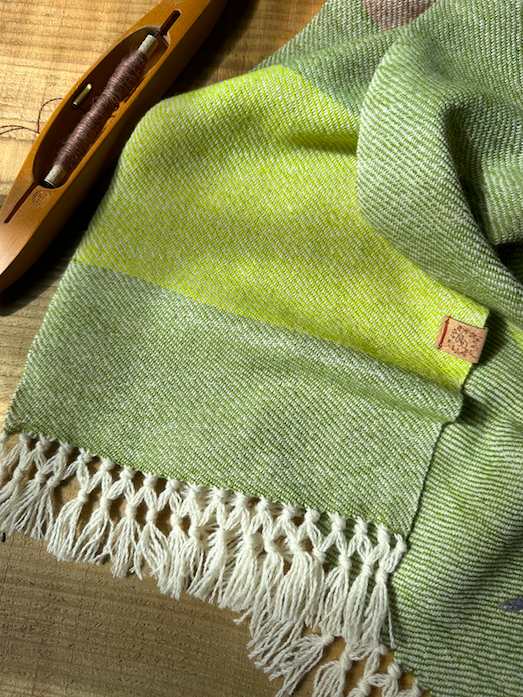 The Green and Taupe Striped Lightweight Scarf