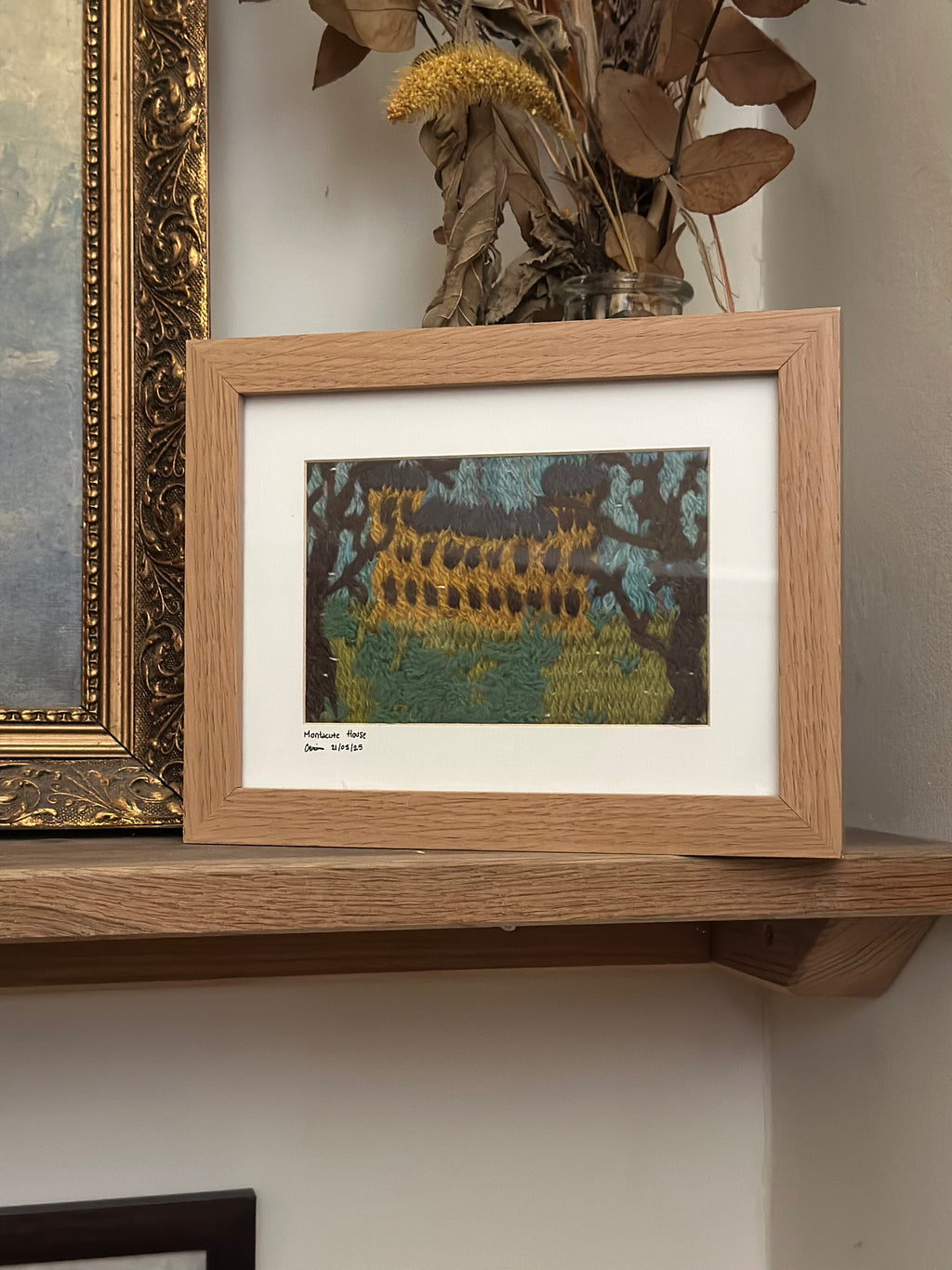 Framed Textiles Art - Montacute House (From the Avenue)