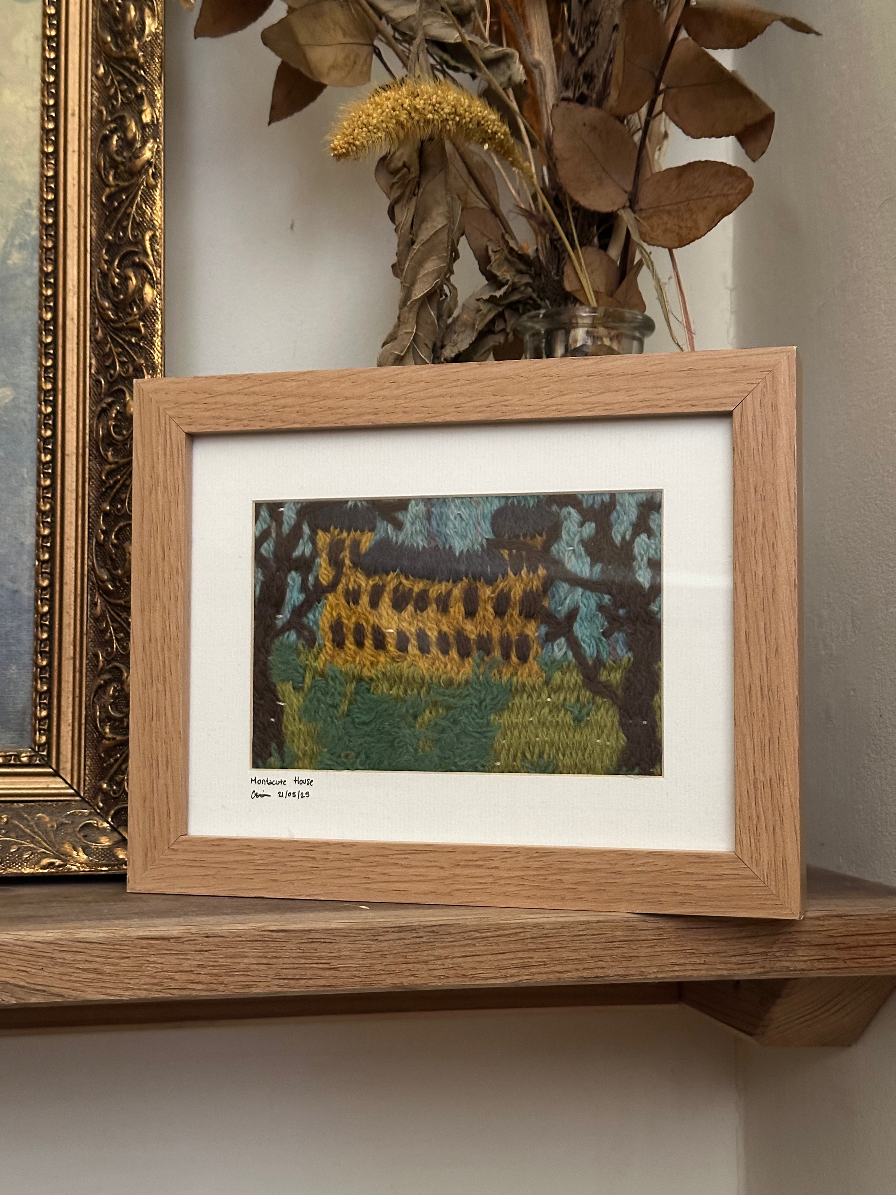 Framed Textiles Art - Montacute House (From the Avenue)