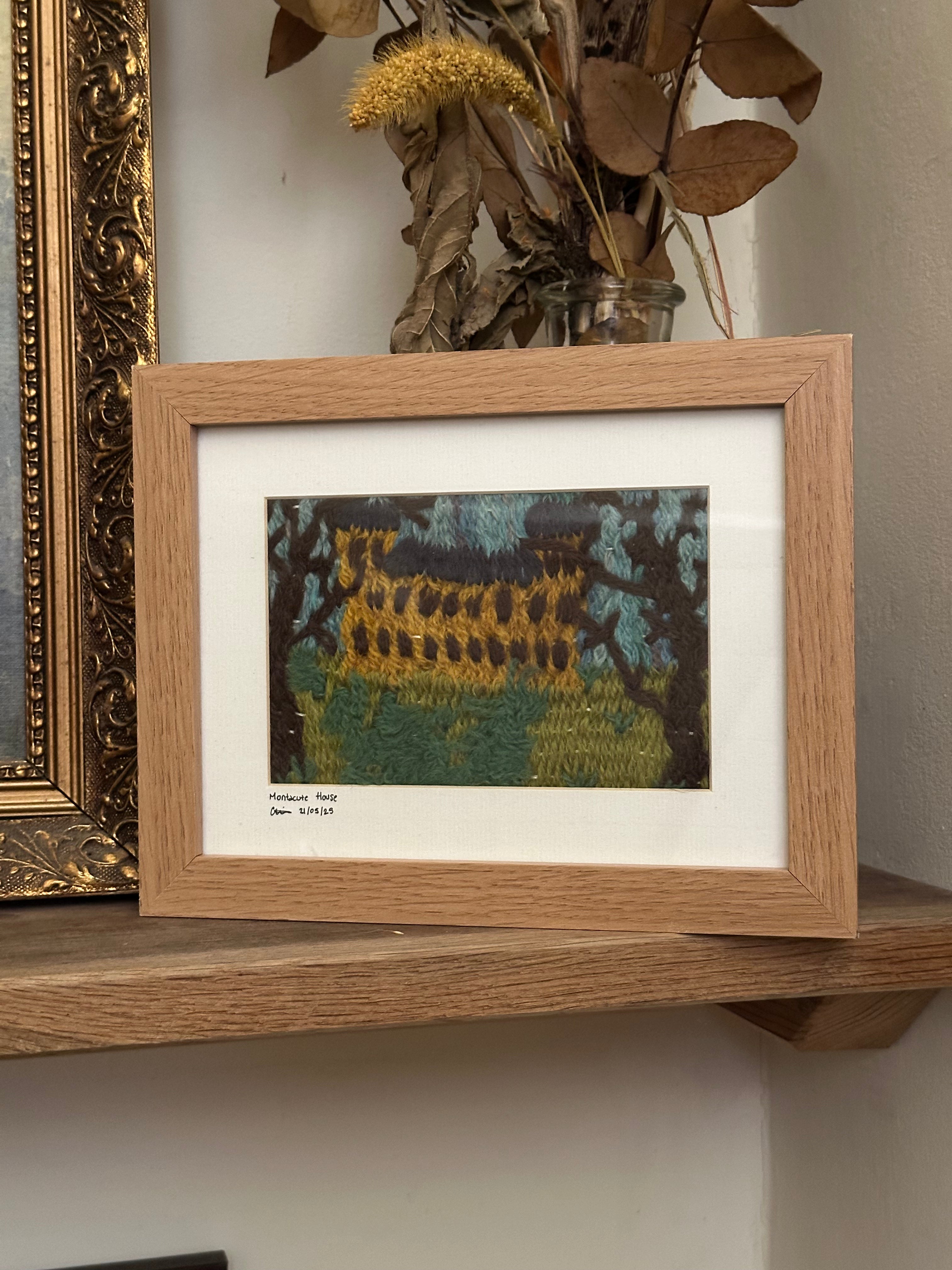 Framed Textiles Art - Montacute House (From the Avenue)