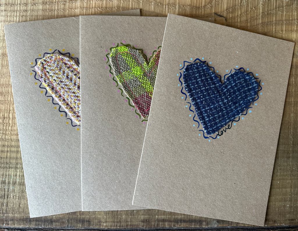 'Love' Heart British Wool & Water Colour Greetings Card