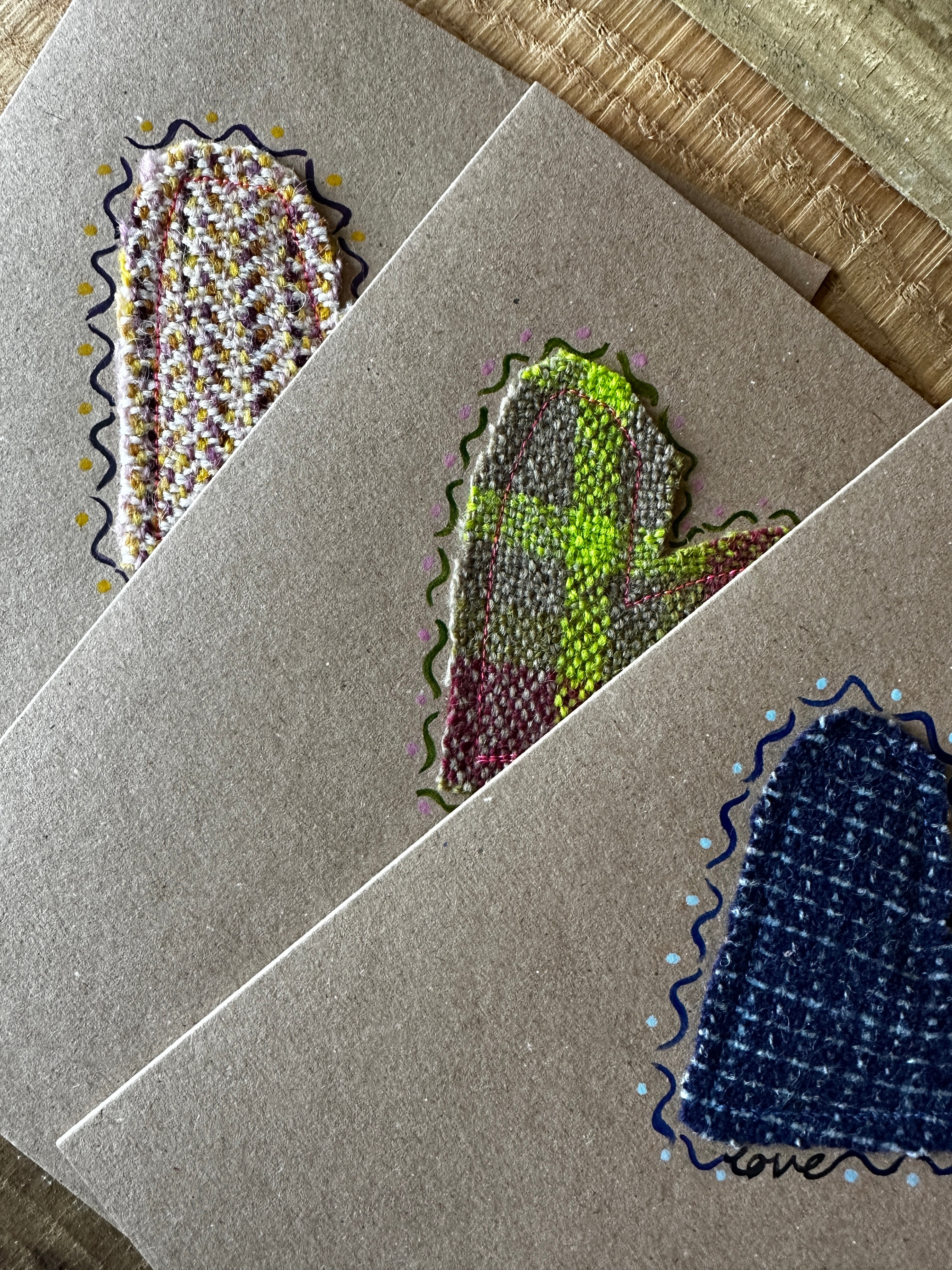 'Love' Heart British Wool & Water Colour Greetings Card