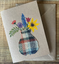 Vase of Flowers British Wool and Water Colour Greetings Card