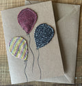 Balloons British Wool and Water Colour Greetings Card