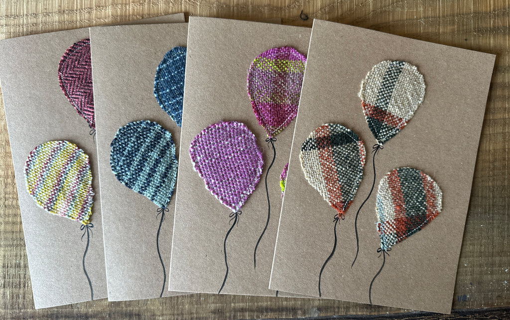 Balloons British Wool and Water Colour Greetings Card