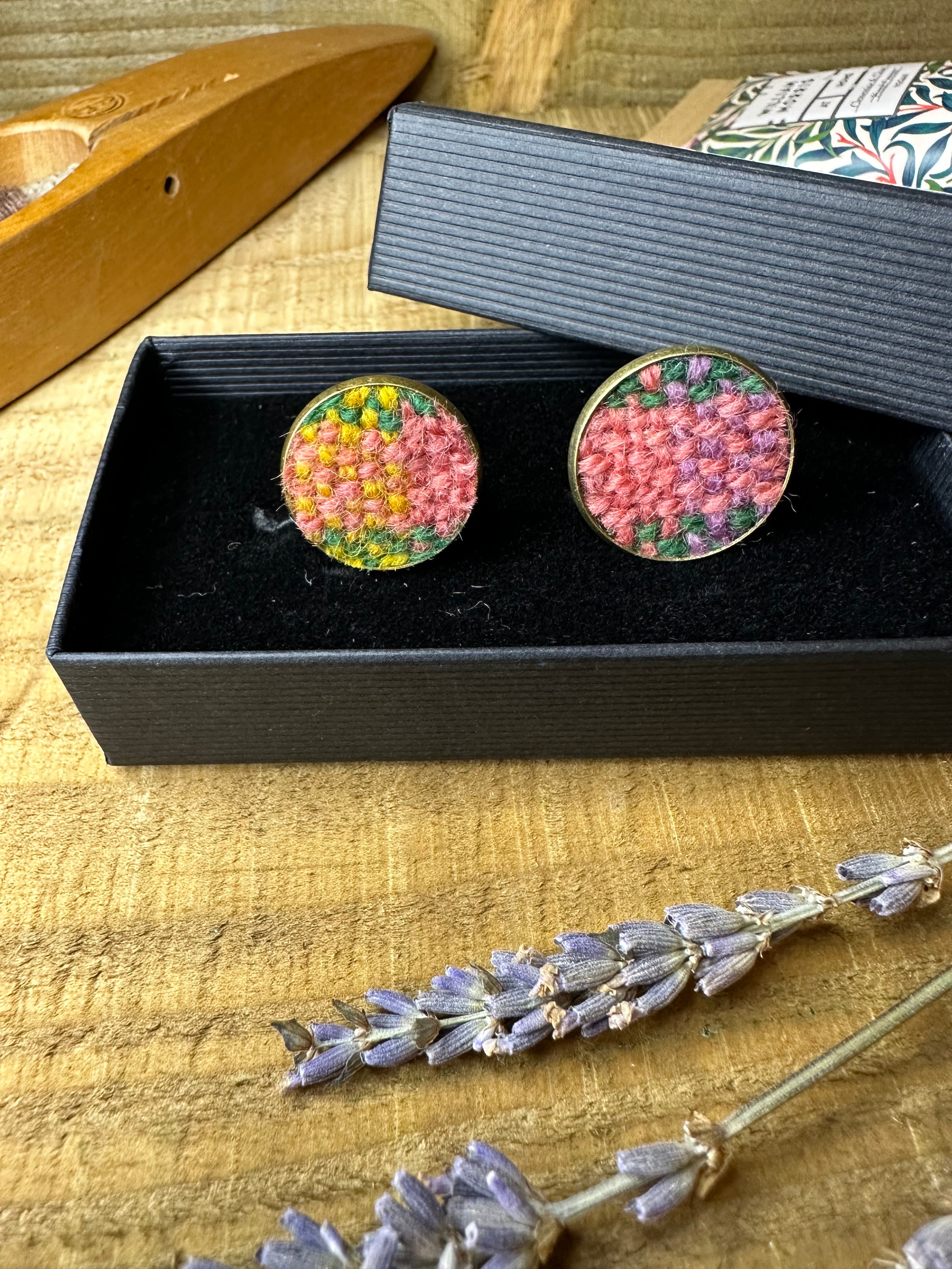 Autumn at Cotehele Plaid Handwoven British Wool Cufflinks