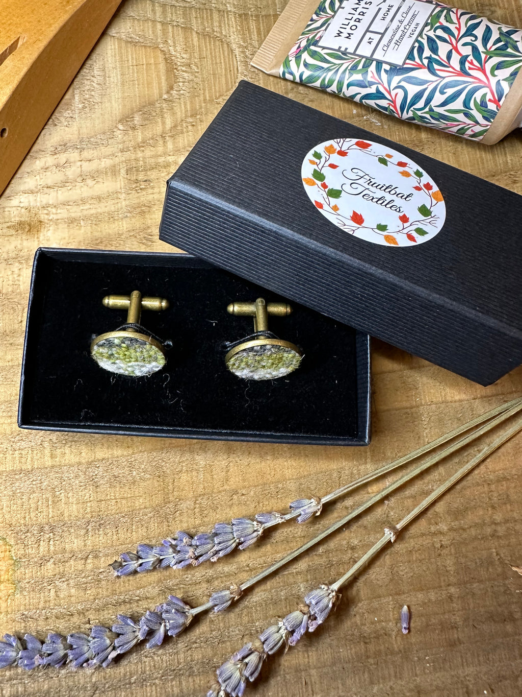 Winter Falls Plaid Handwoven British Wool Cufflinks