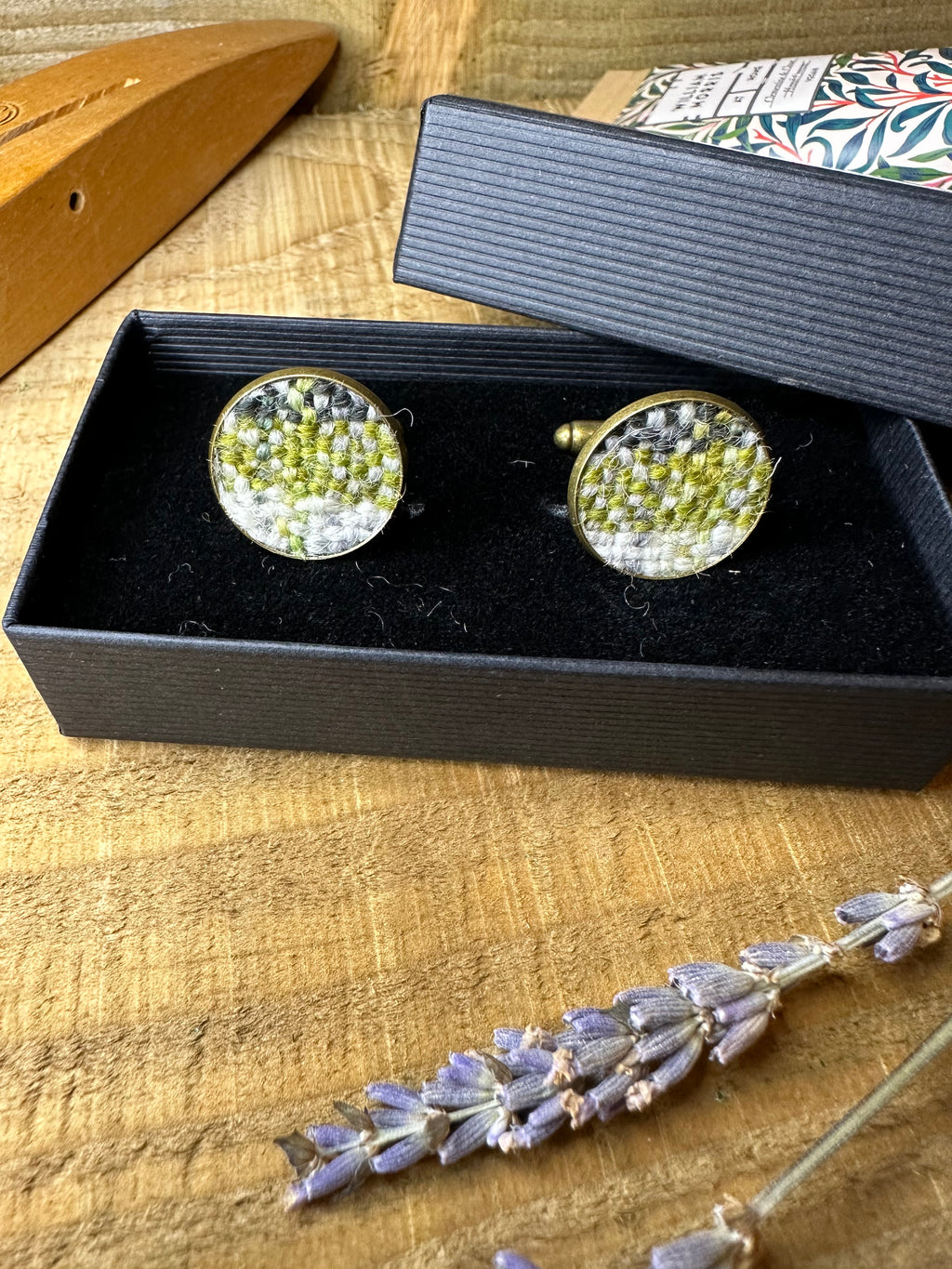 Winter Falls Plaid Handwoven British Wool Cufflinks