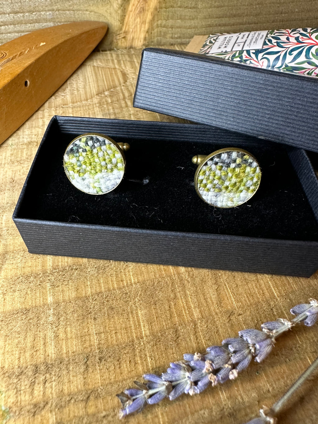 Winter Falls Plaid Handwoven British Wool Cufflinks