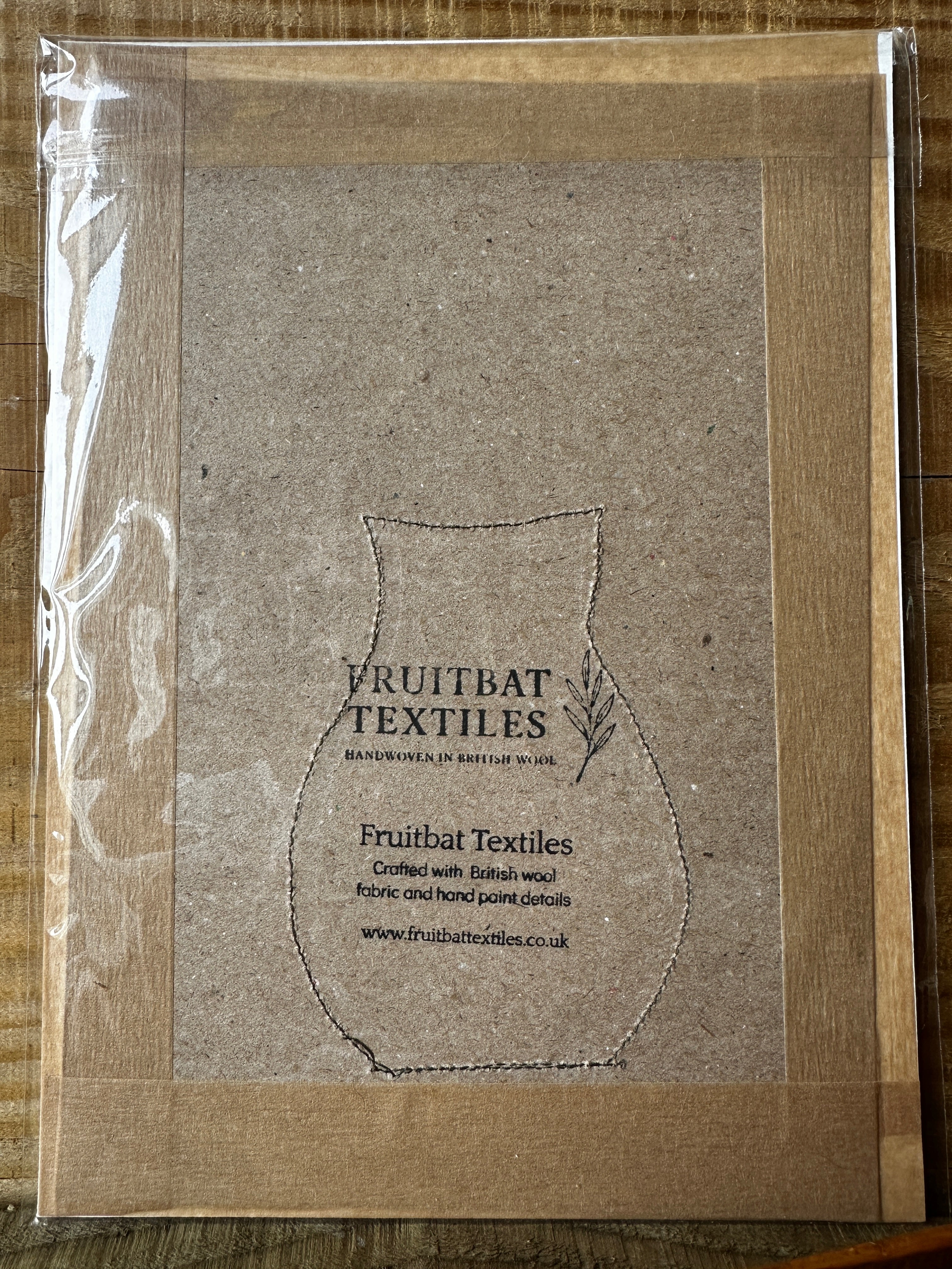 Black & White Herringbone Vase of Flowers - Mounted Original Artwork with British Wool Fabric Remnants and Watercolour Details