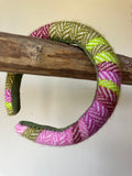 Magnolia Striped Herringbone Handwoven Covered Small Padded Headband