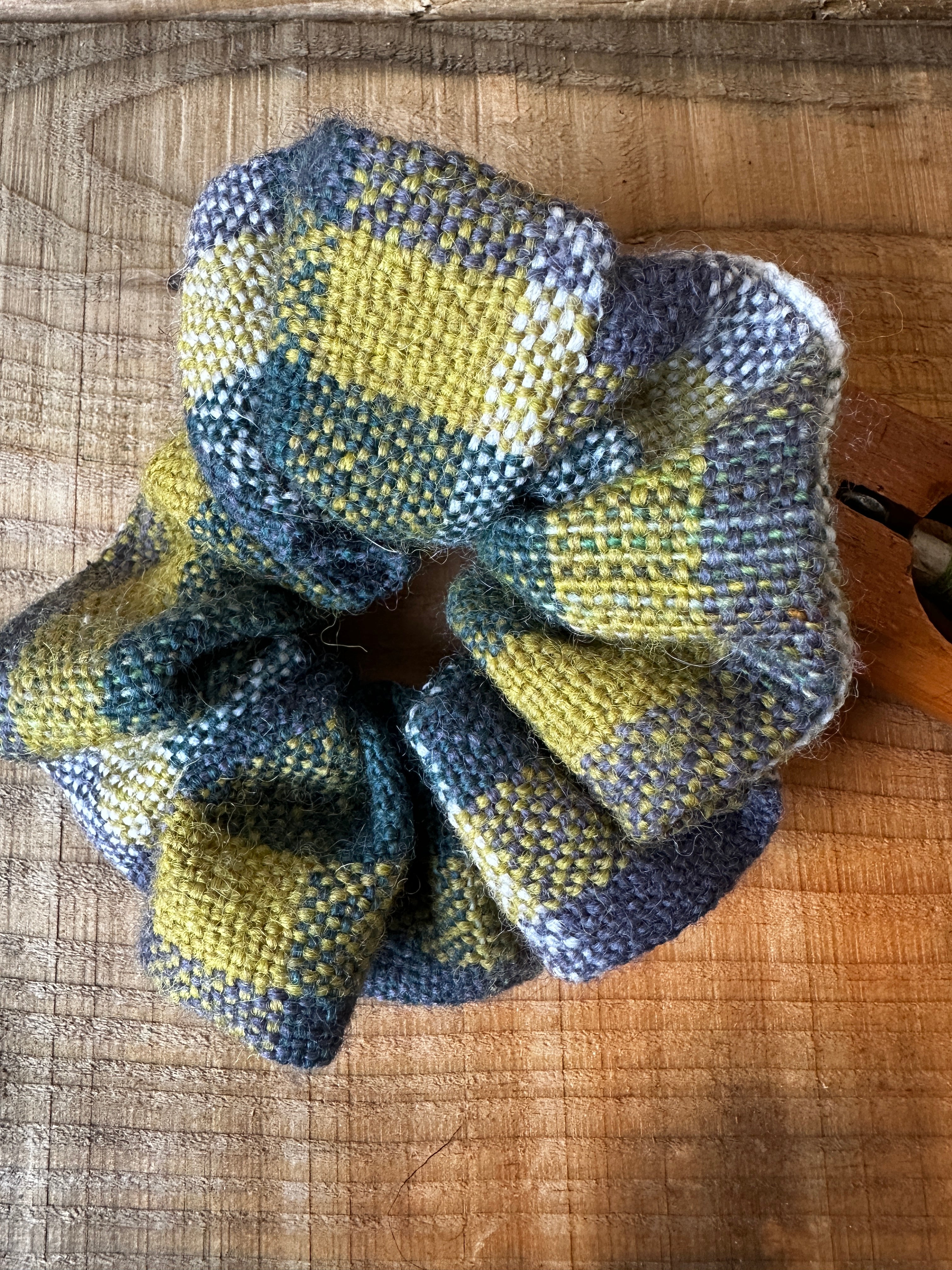 Winter Falls Plaid British Wool Large Scrunchie
