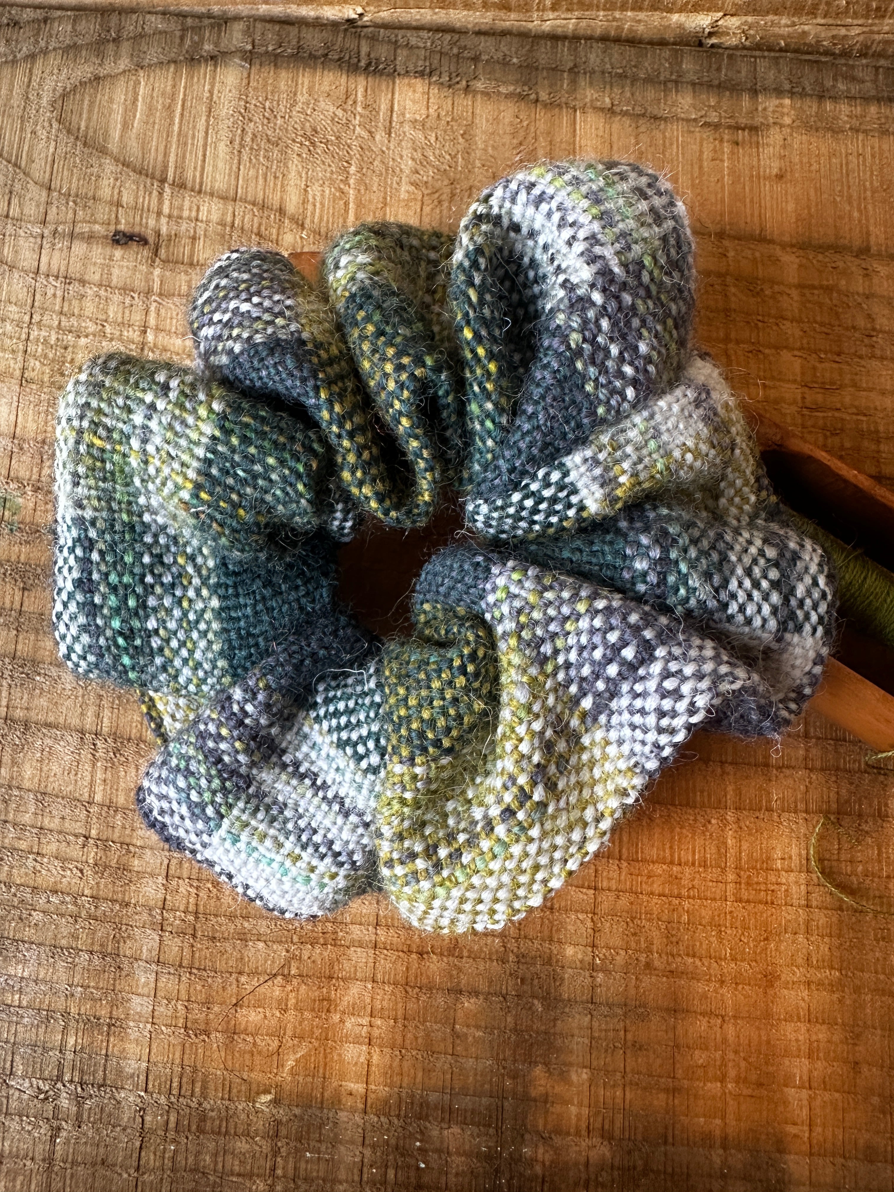 Winter Falls Plaid British Wool Large Scrunchie