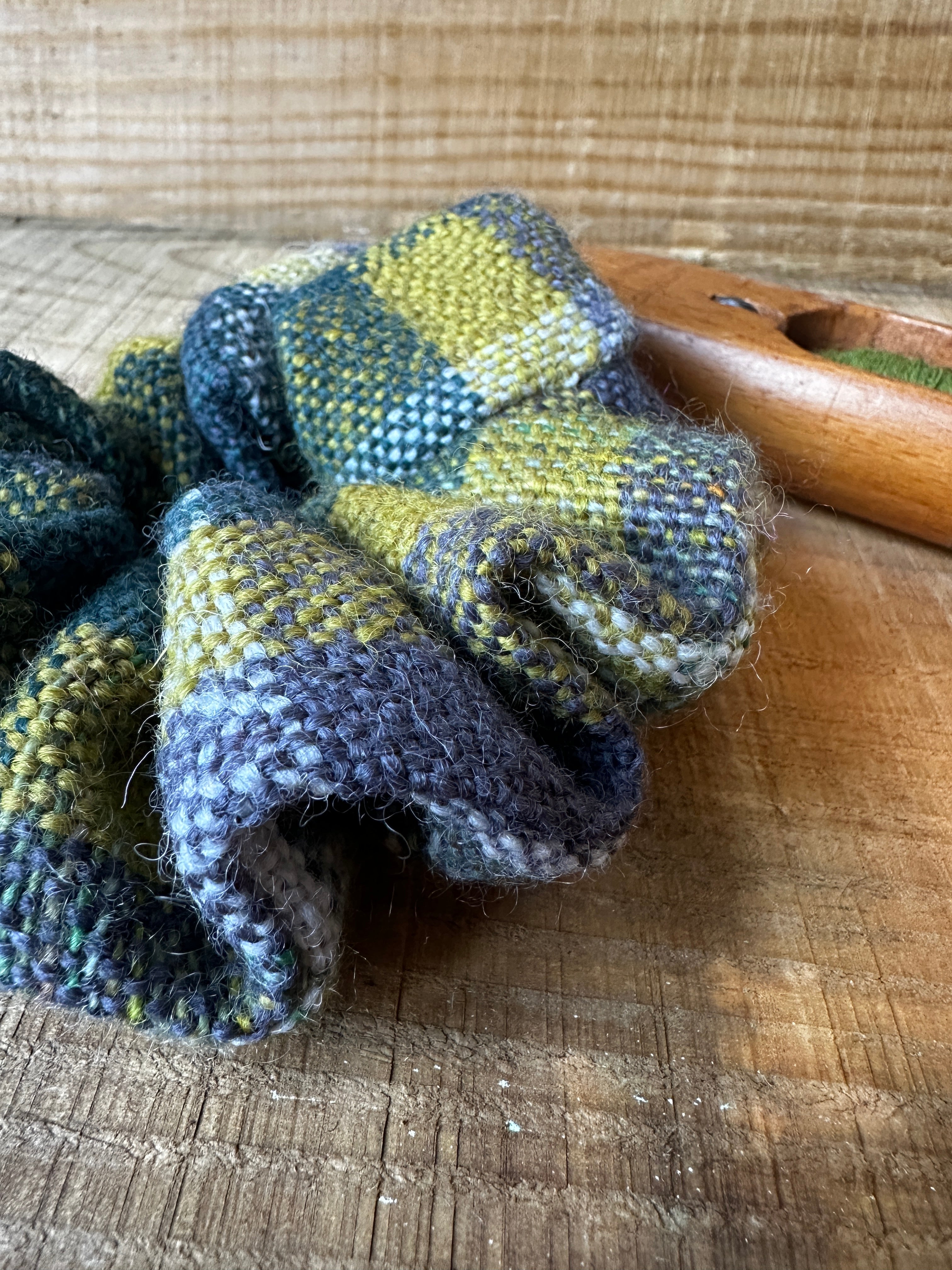 Winter Falls Plaid British Wool Large Scrunchie