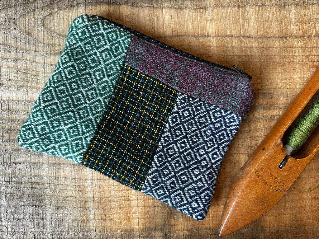 British Wool Patchwork Zip Pouch - Original Rectangle Design