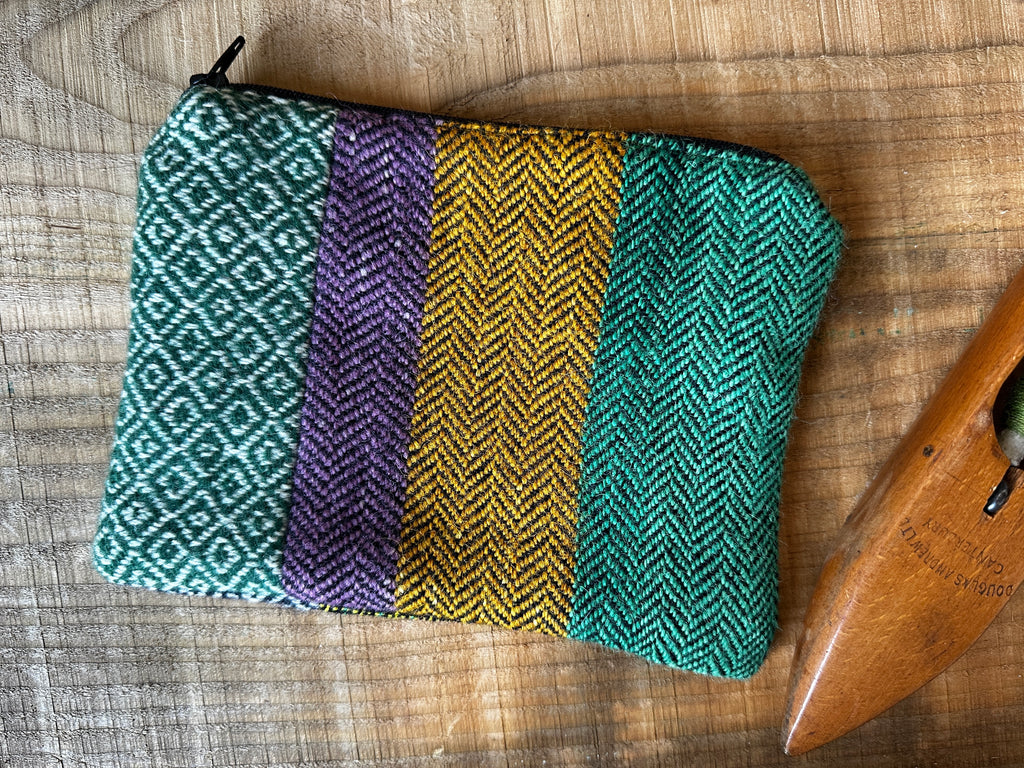 British Wool Patchwork Zip Pouch - Original Rectangle Design